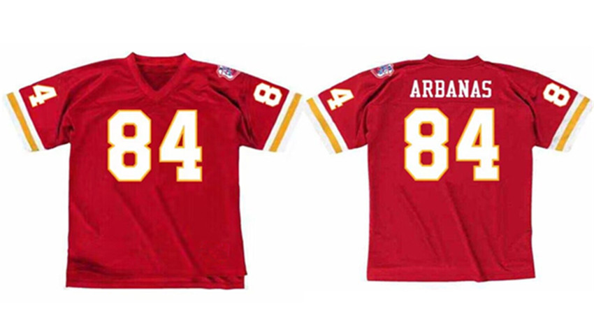 Men’s Red Kansas City Chiefs #84 Fred Arbanas 1969 Throwback Stitched Football Jersey